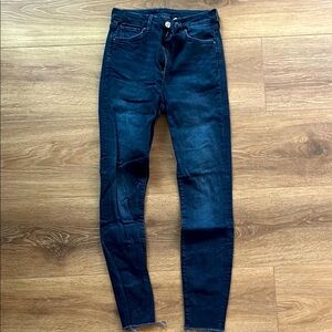 &Denim dark wash super skinny jeans, 28